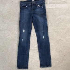 J Crew distressed jeans in medium blue wash
